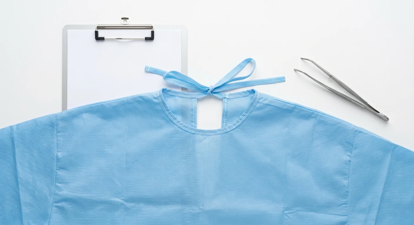 A dental patient drape being inspected for quality during a clinical procurement needs assessment.