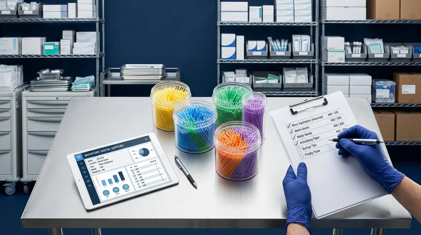 A procurement manager assessing inventory of disposable dental micro brushes for a high-volume clinical facility.