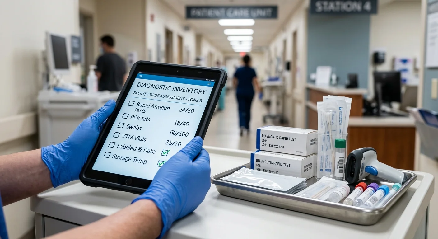 A procurement manager assessing inventory requirements for rapid diagnostic tests in a healthcare facility.