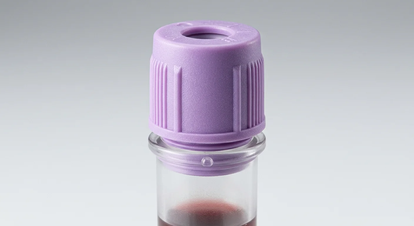 Detailed view of lavender-capped EDTA tubes highlighting technical factors for laboratory procurement decisions.