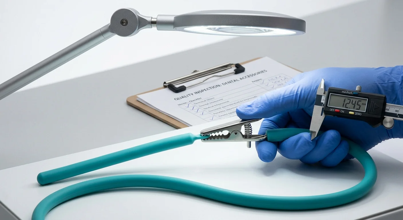Evaluating specifications and silicone dental bib chain price during a clinical procurement needs assessment checklist.