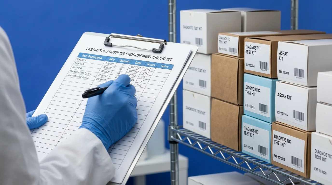 Healthcare facility procurement checklist for assessing internal needs for HIV rapid diagnostic cards.